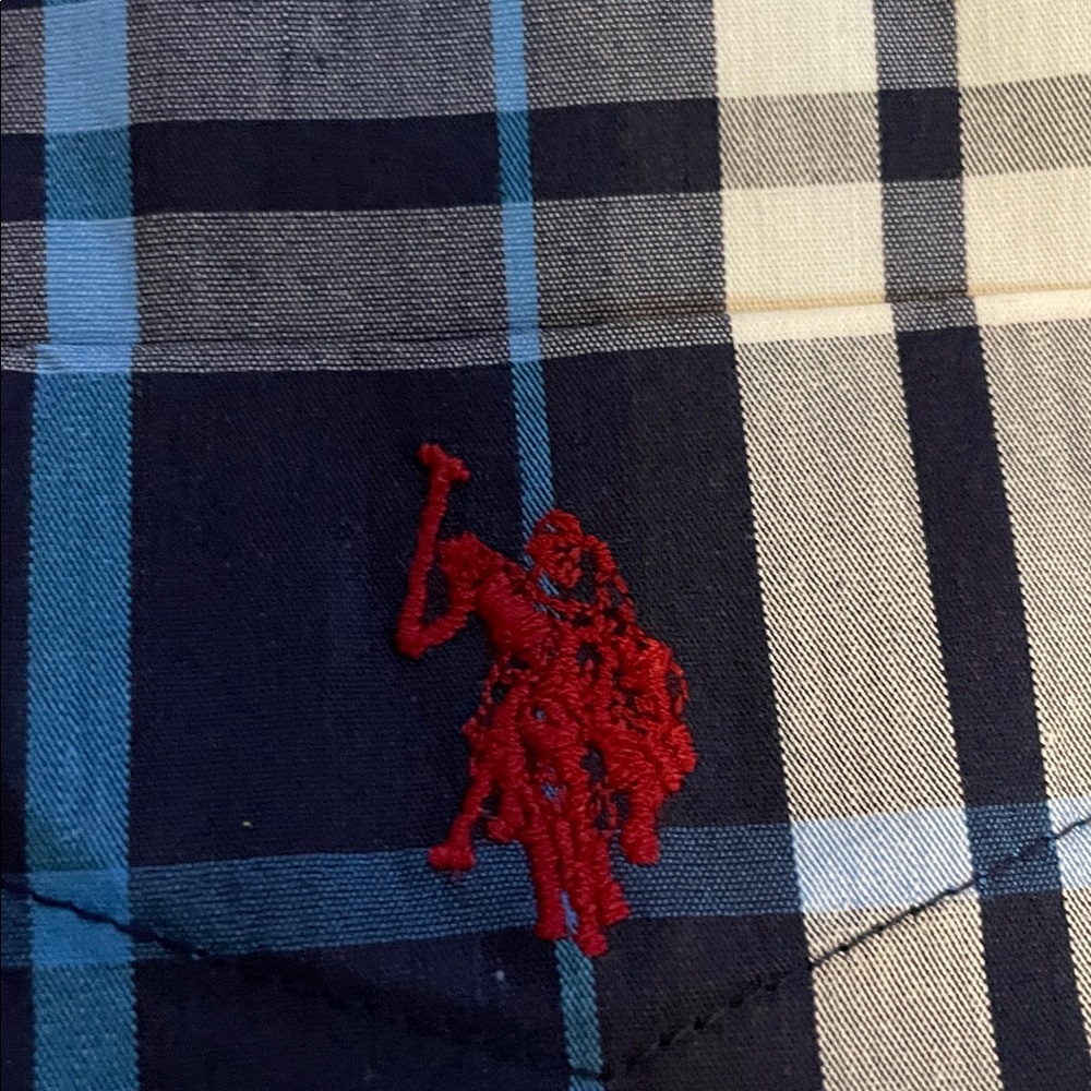 U.S. Polo Assn. Navy and White‎ Plaid Shirt - Picture 3 of 5